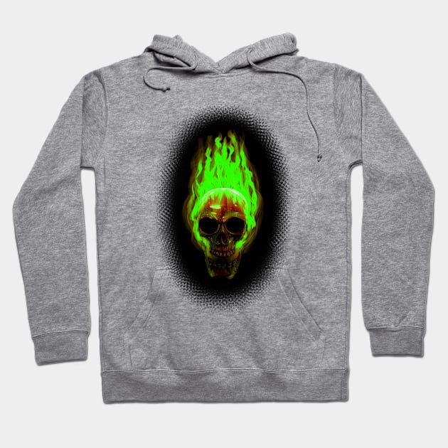 Flaming skull Hoodie by KeegansKolourStudio